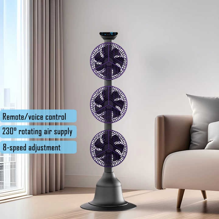 Three Head Standing Fan Electric Household Oscillation Remote Control 3-head Stand Air Circulator Fan Tower & Pedestal Fans