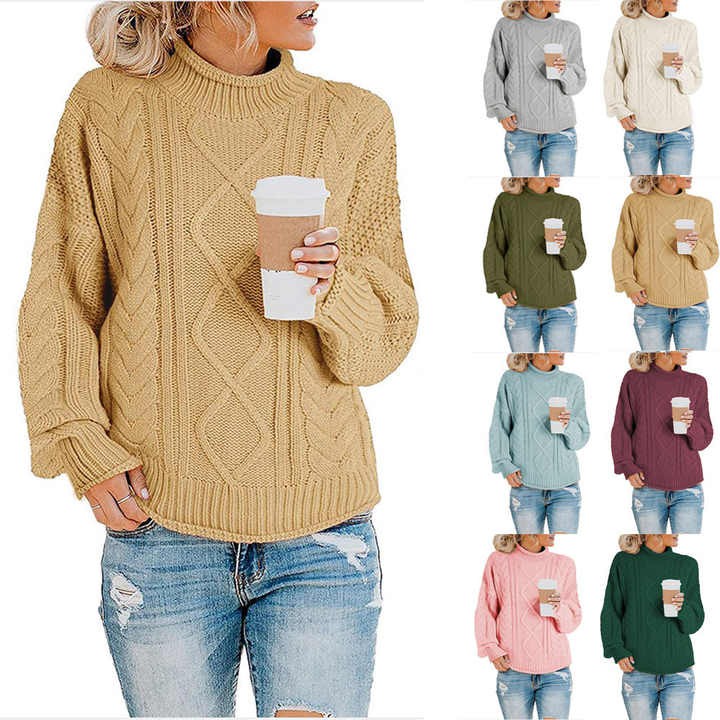 Round Neck Women's Sweater,Two-color Patchwork Knitted Sweater,Fashion Women Tops Pullover Sweater for Women